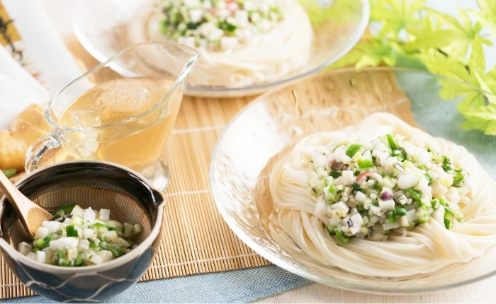 笹かまぼこの「ぶっかけ素麺」